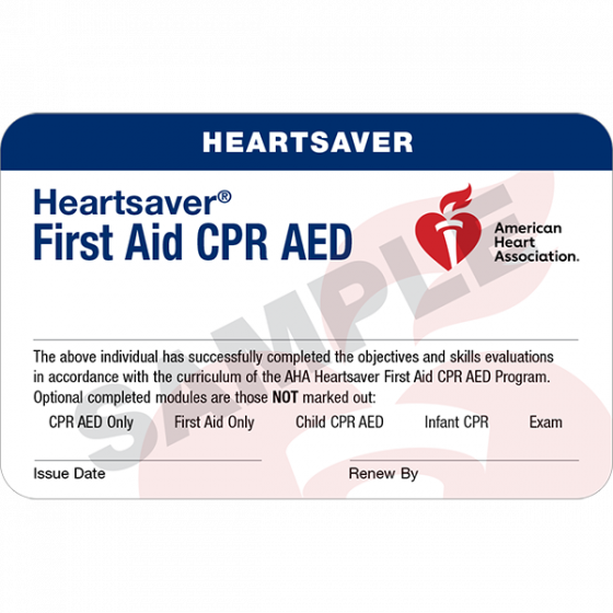 AED certification card
